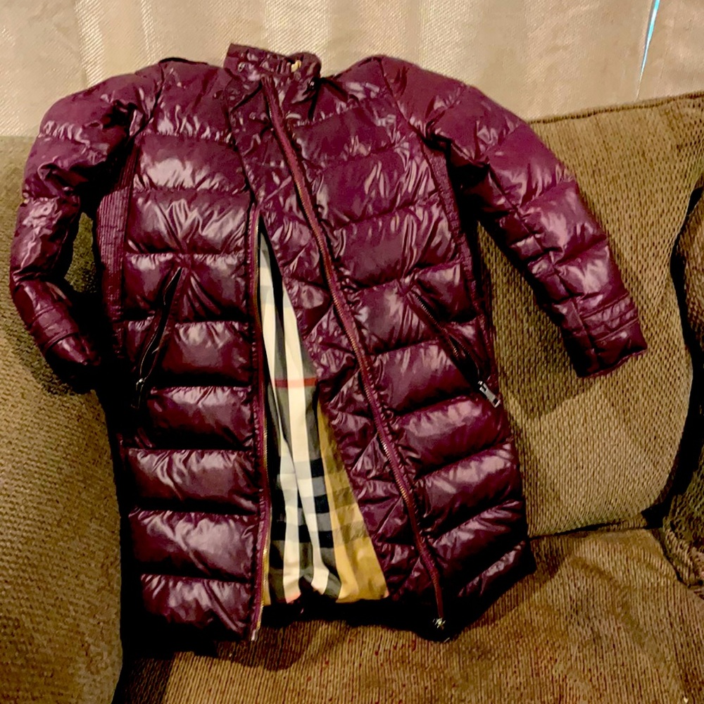 Girls Burberry purple coat